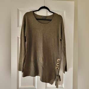 Olive Green Women's Top with Side Tie Detail